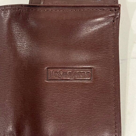 Yves Saint Laurent - Men's Trifold Brown Leather Wallet - Picture 13 of 16